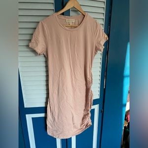Michael Kors Pink Stretch Side Ruched Dress